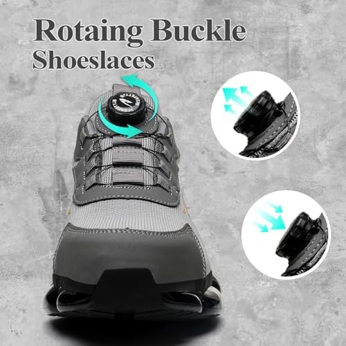 GemChve Steel Toe Safety Shoes with Quick-Dial Closure