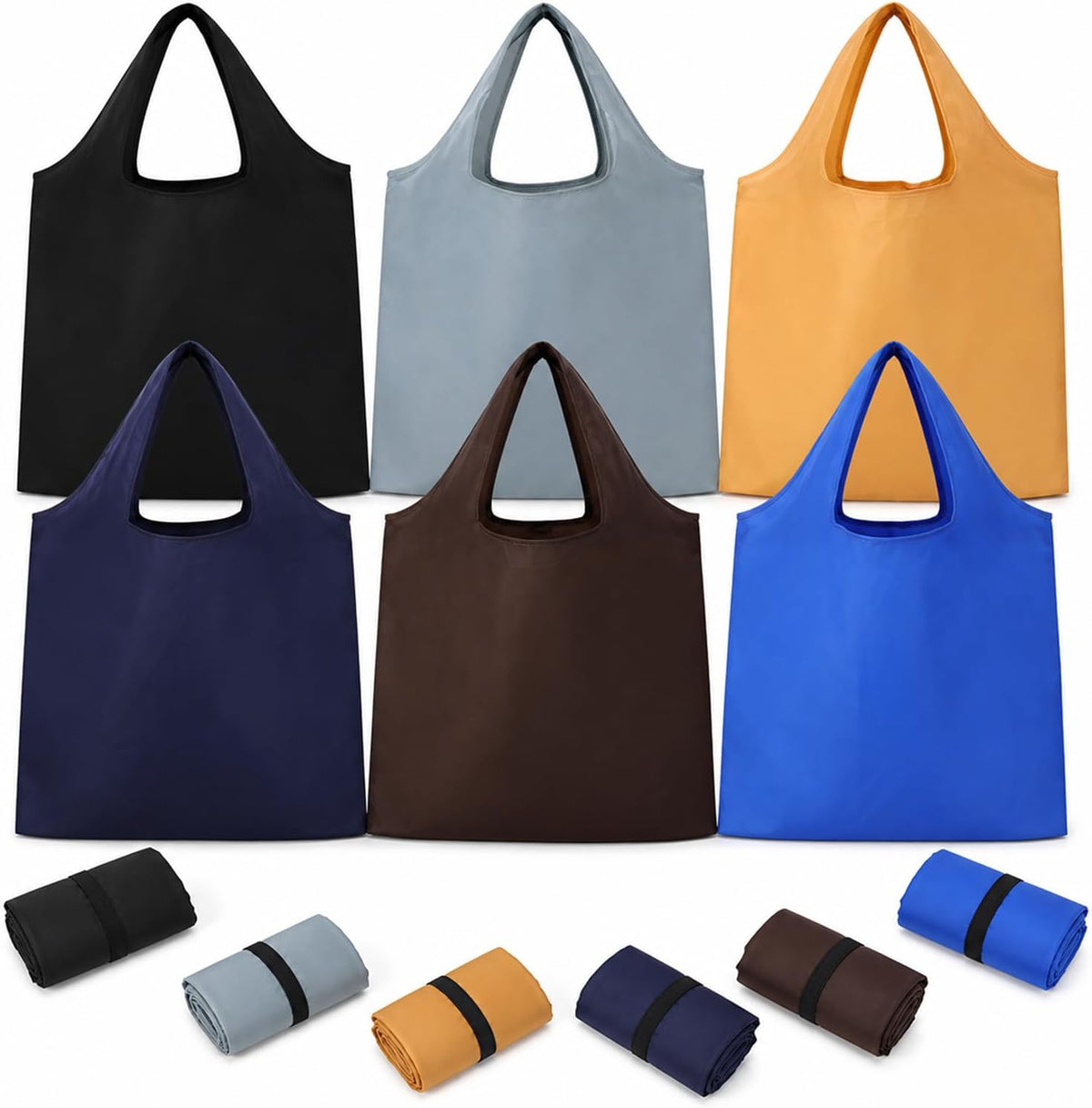 AiryMotion Foldable Shopping Bags, Set of 6