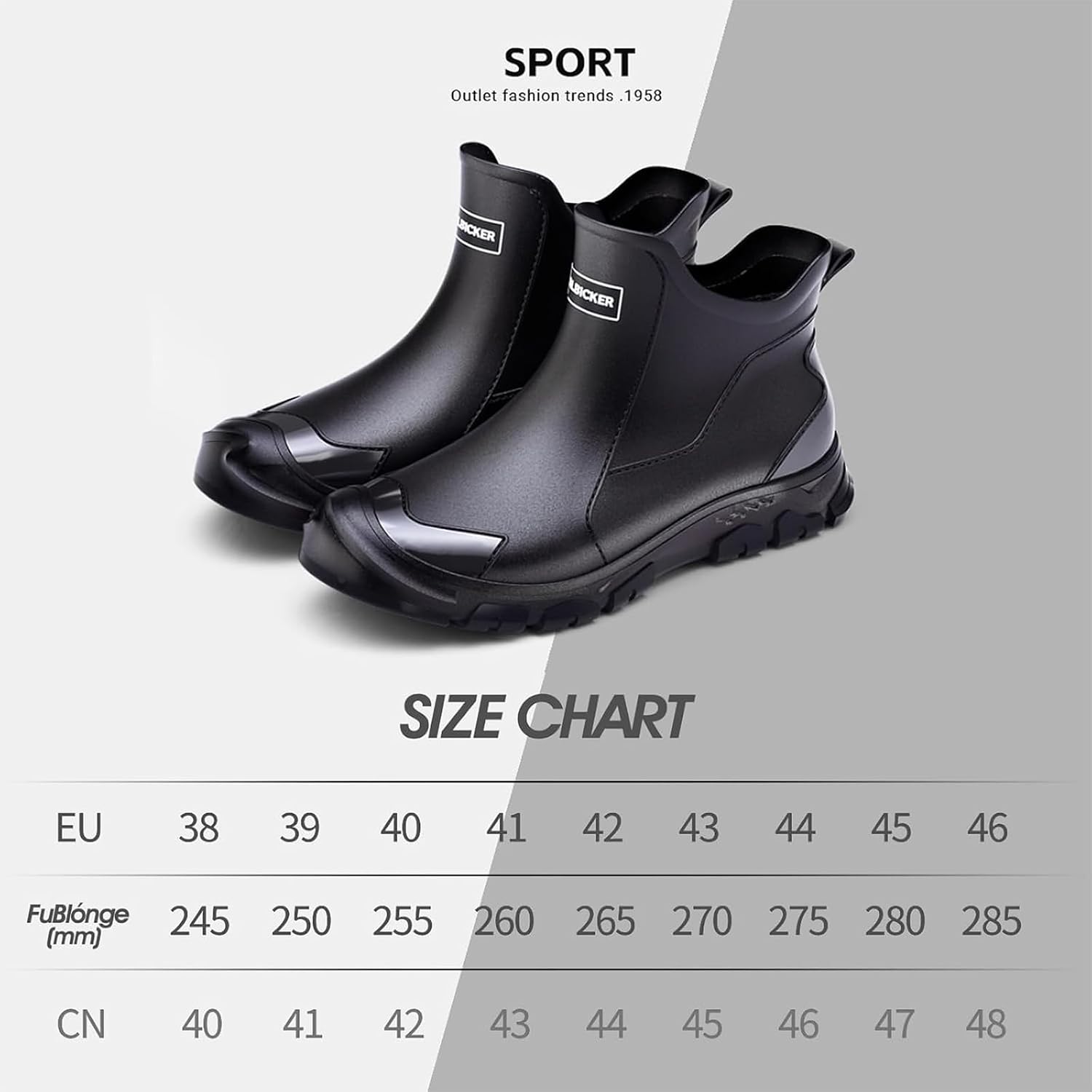 WaVkMoxy Gefütterte Gummistiefel wasserdicht & rutschfest – Modell 538