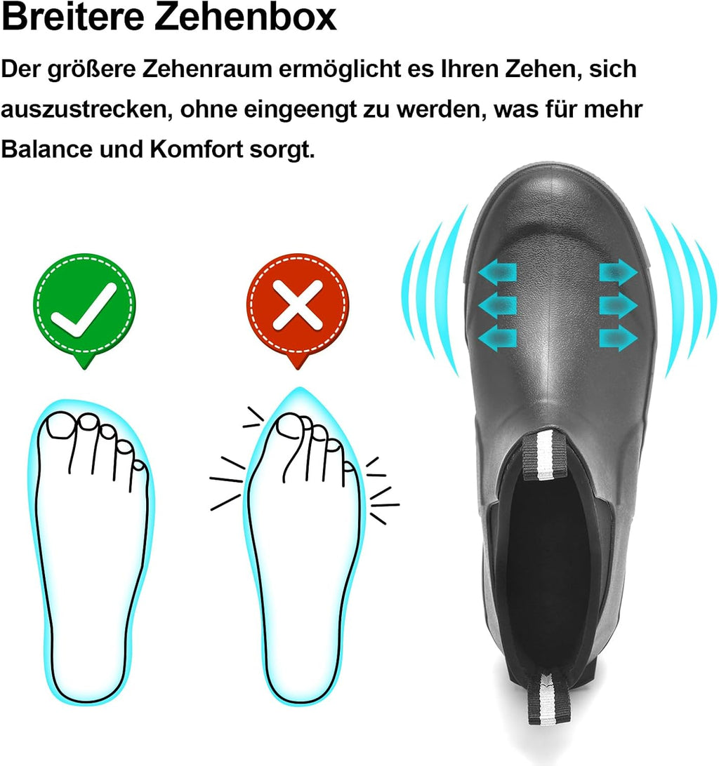 GemChve Wasserdichte Chelsea-Gummistiefel halbhoch – Modell 25155