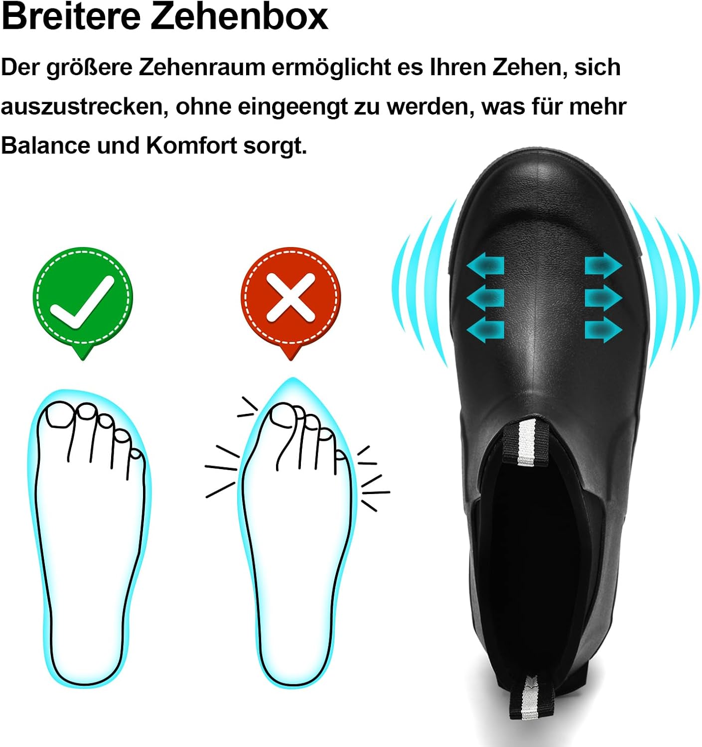 GemChve Wasserdichte Chelsea-Gummistiefel halbhoch – Modell 25155
