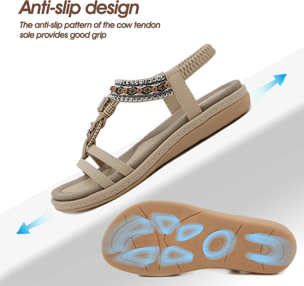 GemChve Flache Damen-Sommersandalen – Modell 923