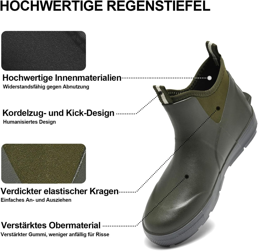 GemChve Wasserdichte Chelsea-Gummistiefel halbhoch – Modell 25155