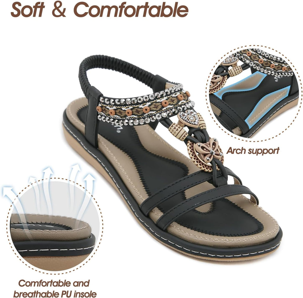 GemChve Flache Damen-Sommersandalen – Modell 923