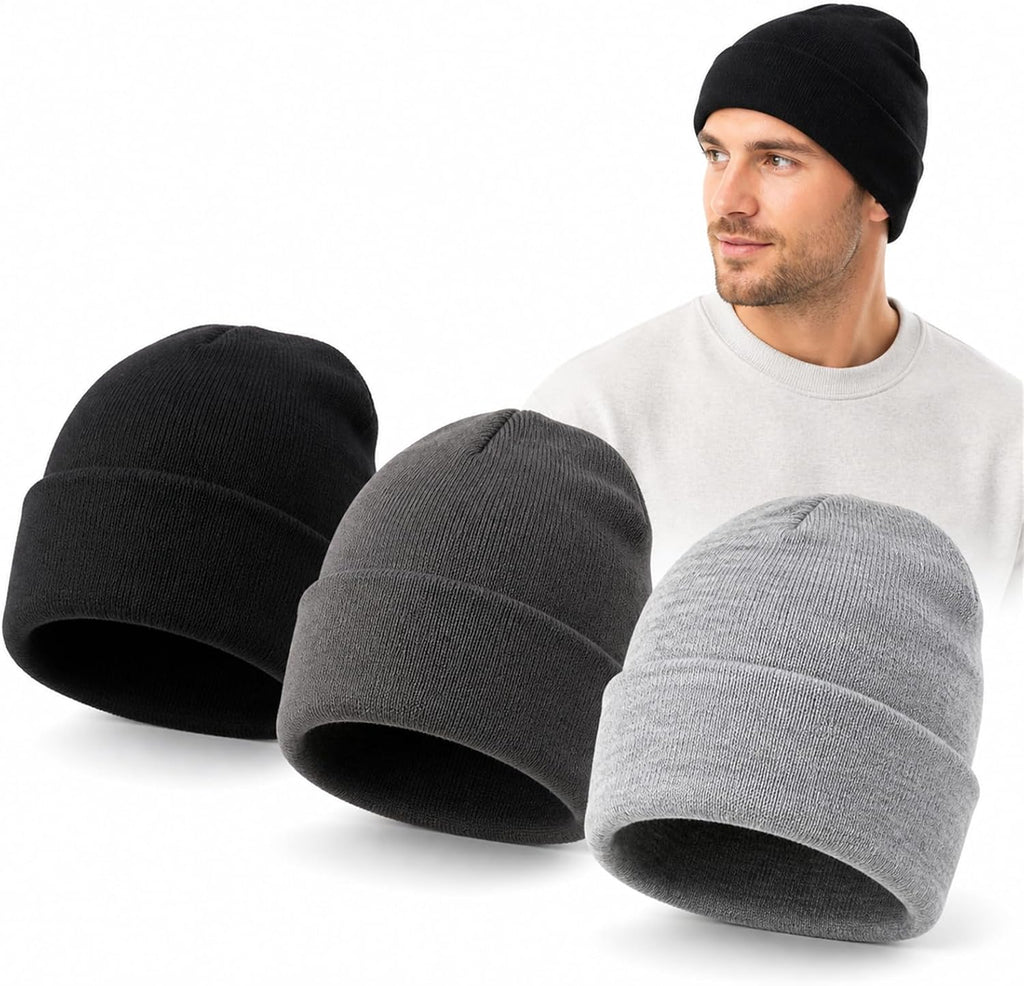 AiryMotion Knitted Beanies, Set of 3
