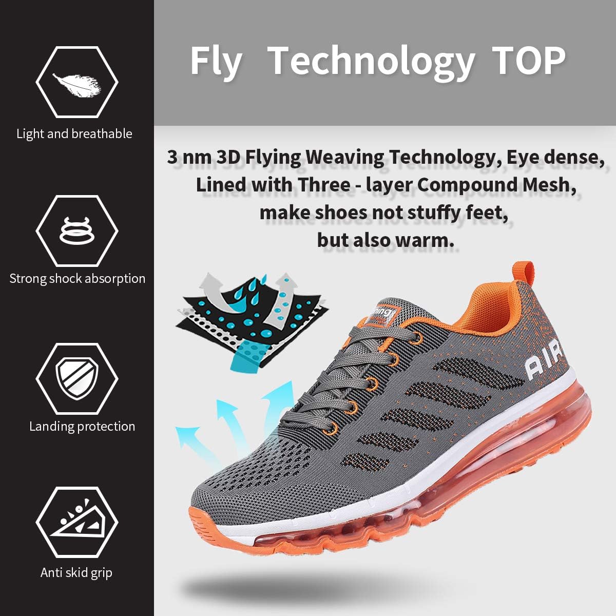 gojiang Air Laufschuhe mit Luftkissensohle – Modell 833