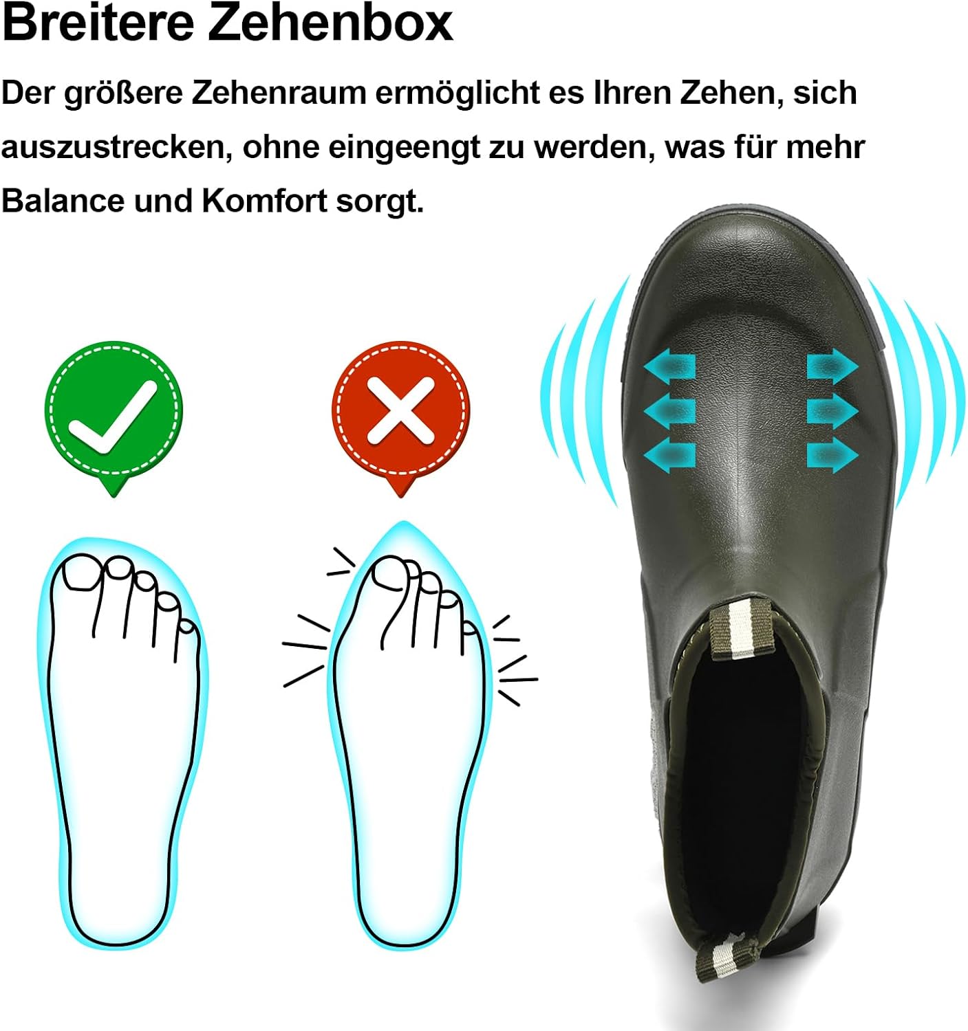 GemChve Wasserdichte Chelsea-Gummistiefel halbhoch – Modell 25155