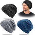 AiryMotion Slouch Beanies, Set of 3 – Blue, Dark Grey and Light Grey