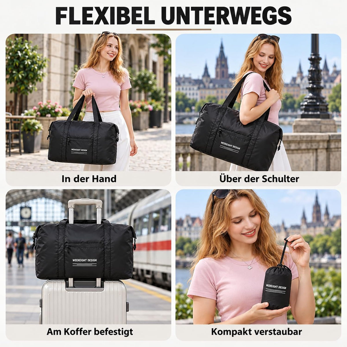AiryMotion Faltbare Reisetaschen, 2er-Set