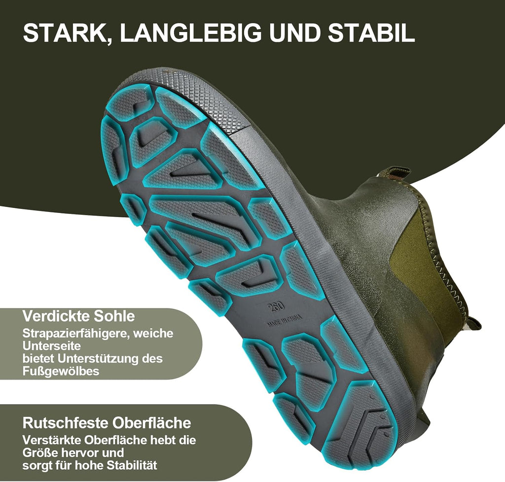 GemChve Wasserdichte Chelsea-Gummistiefel halbhoch – Modell 25155