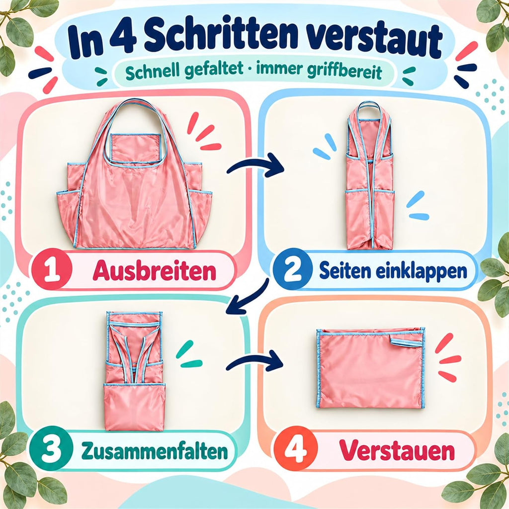 AiryMotion Foldable Shopping Tote Bags, Set of 3