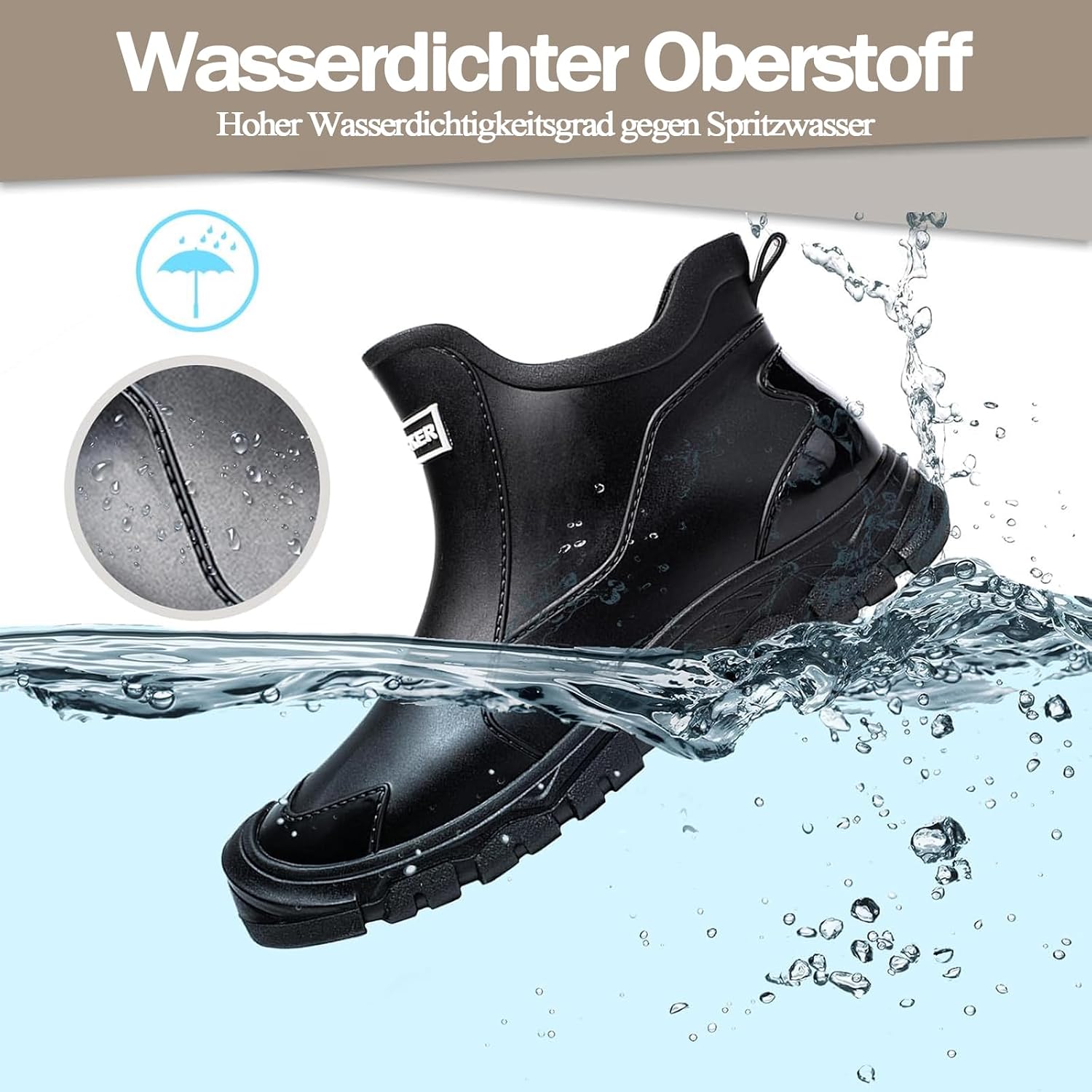 WaVkMoxy Gefütterte Gummistiefel wasserdicht & rutschfest – Modell 538