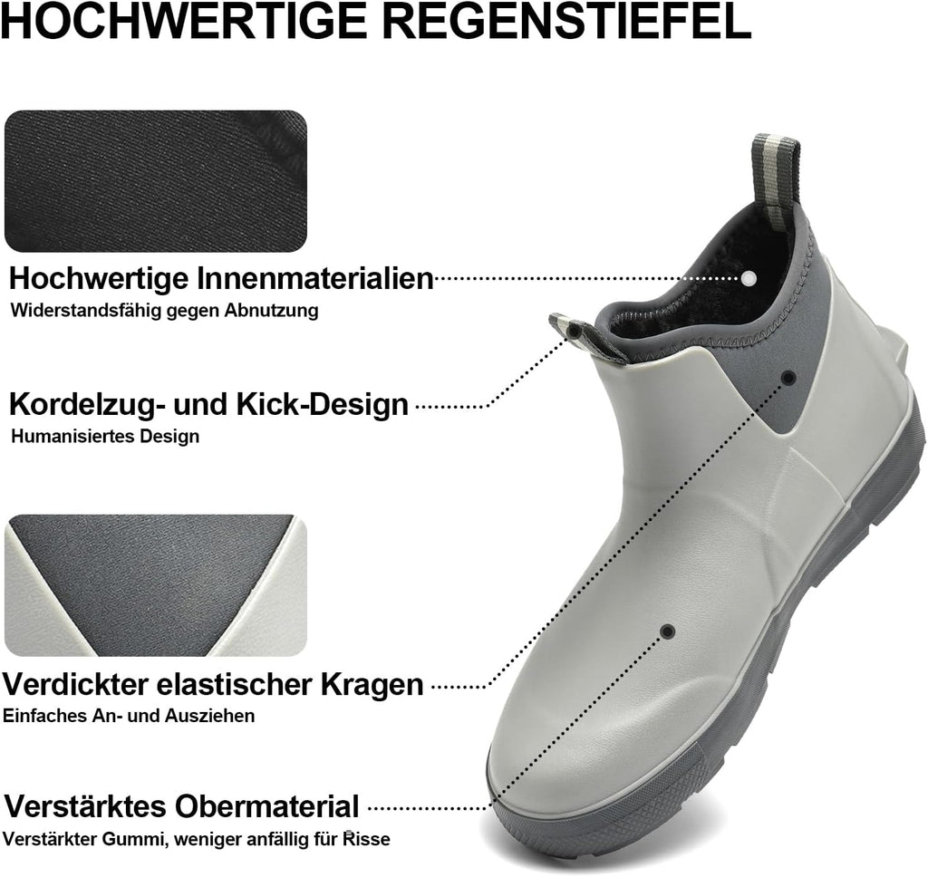 GemChve Wasserdichte Chelsea-Gummistiefel halbhoch – Modell 25155