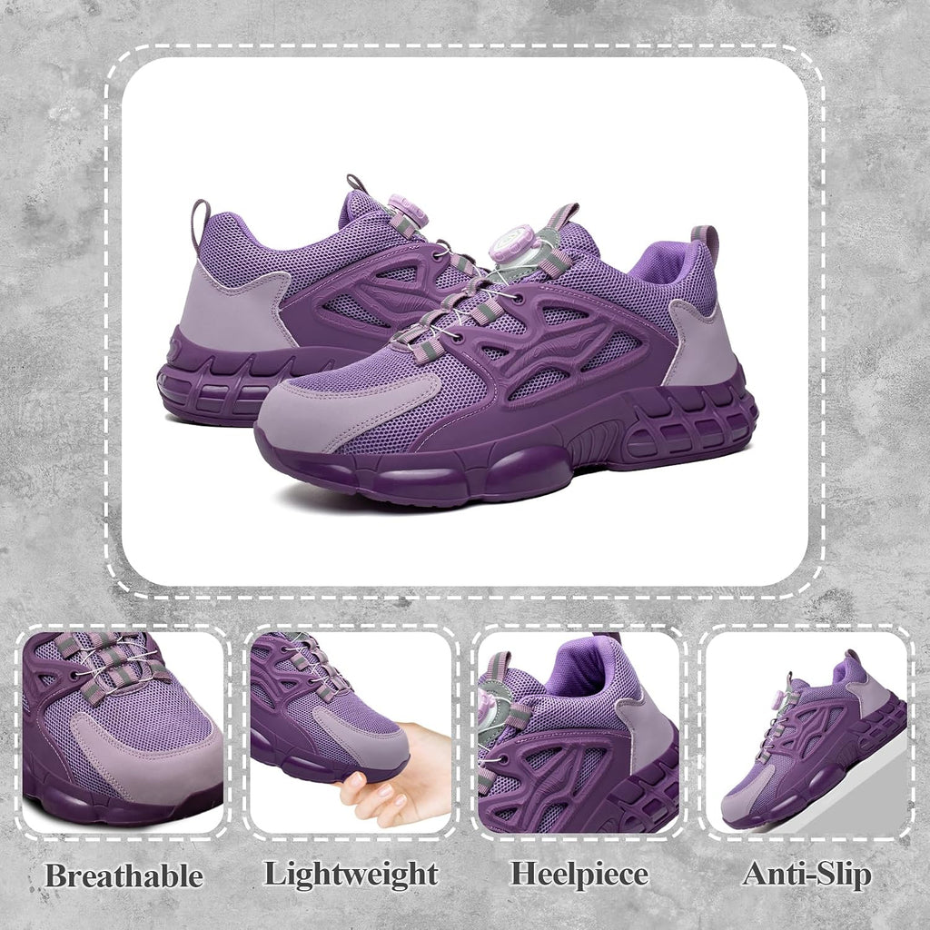GemChve Steel Toe Safety Shoes with Quick-Dial Closure
