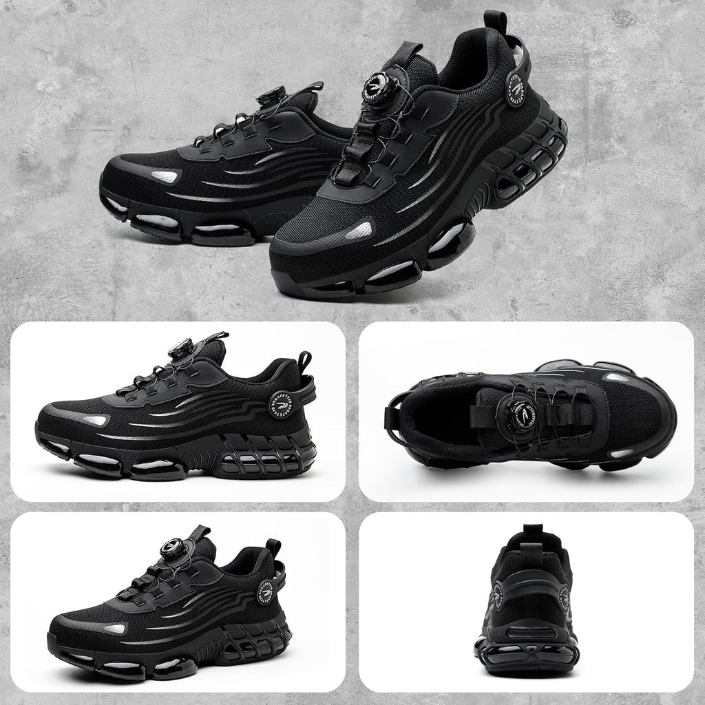 GemChve Steel Toe Safety Shoes with Quick-Dial Closure