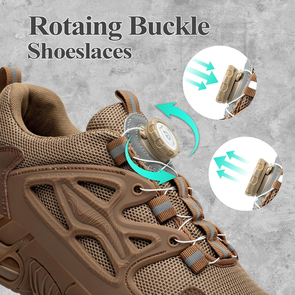 GemChve Steel Toe Safety Shoes with Quick-Dial Closure