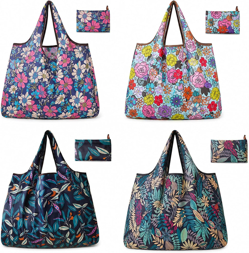 AiryMotion Foldable Shopping Bags, Set of 4