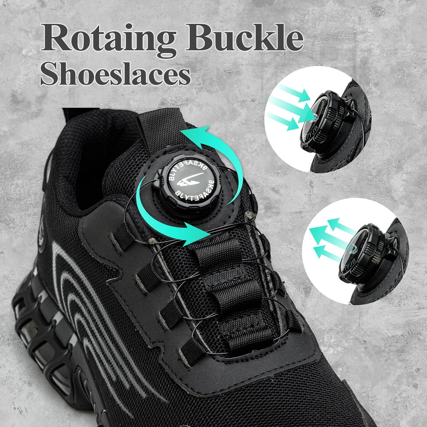 GemChve Steel Toe Safety Shoes with Quick-Dial Closure