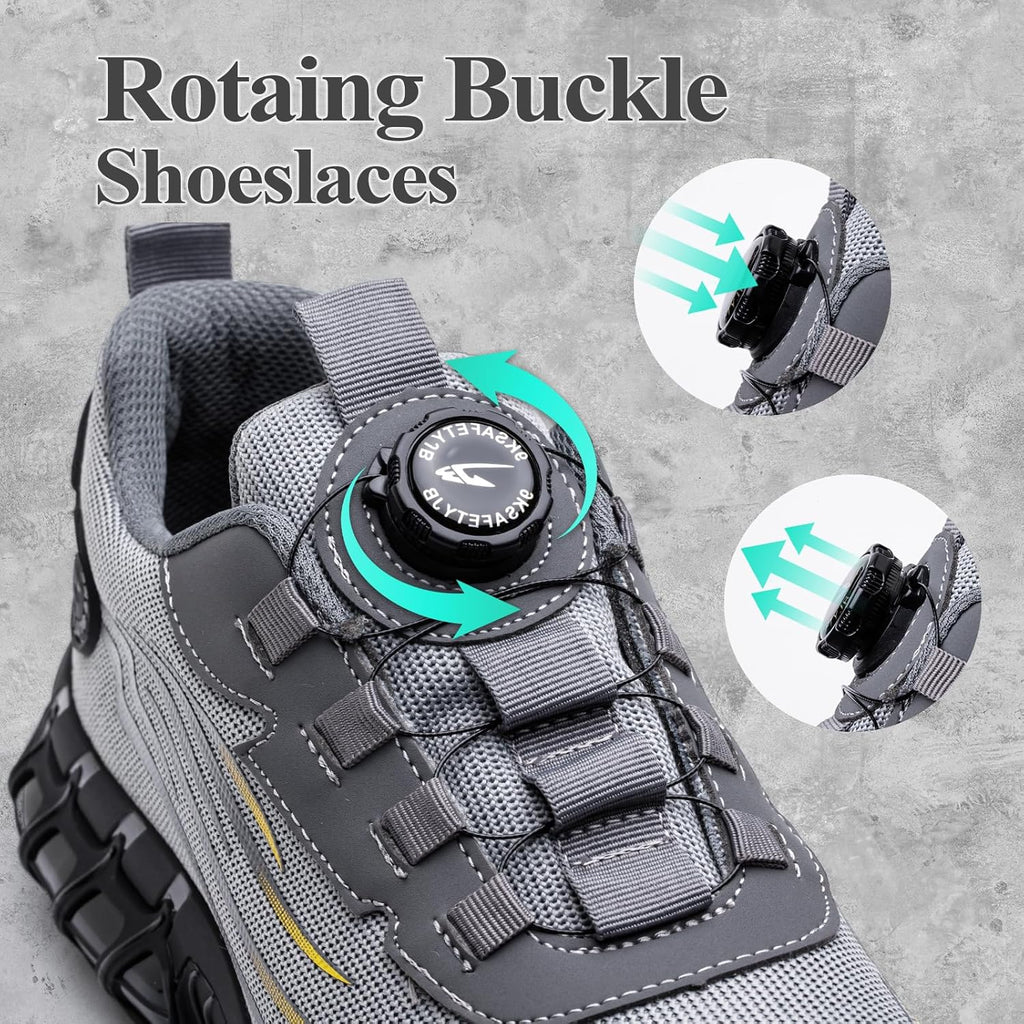 GemChve Steel Toe Safety Shoes with Quick-Dial Closure