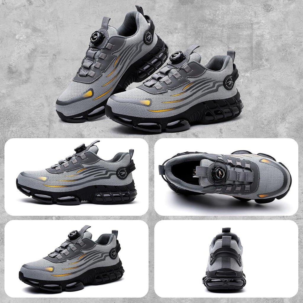 GemChve Steel Toe Safety Shoes with Quick-Dial Closure