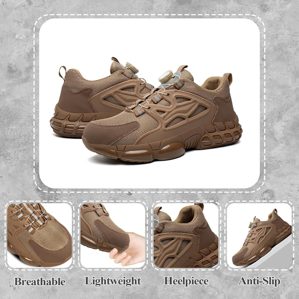 GemChve Steel Toe Safety Shoes with Quick-Dial Closure
