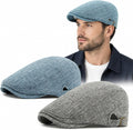 AiryMotion Men's Flat Caps, Blue and Dark Grey Set of 2
