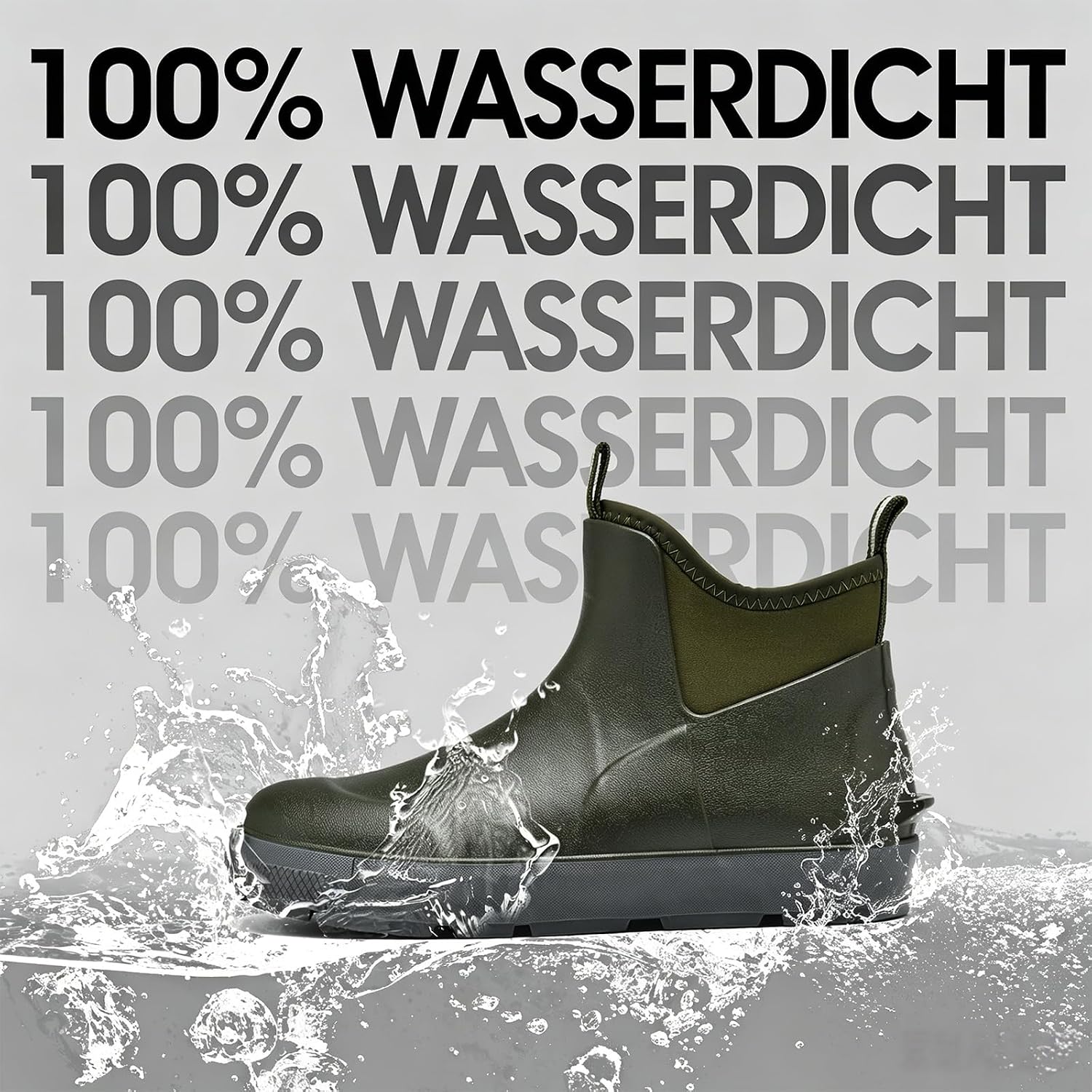 GemChve Wasserdichte Chelsea-Gummistiefel halbhoch – Modell 25155