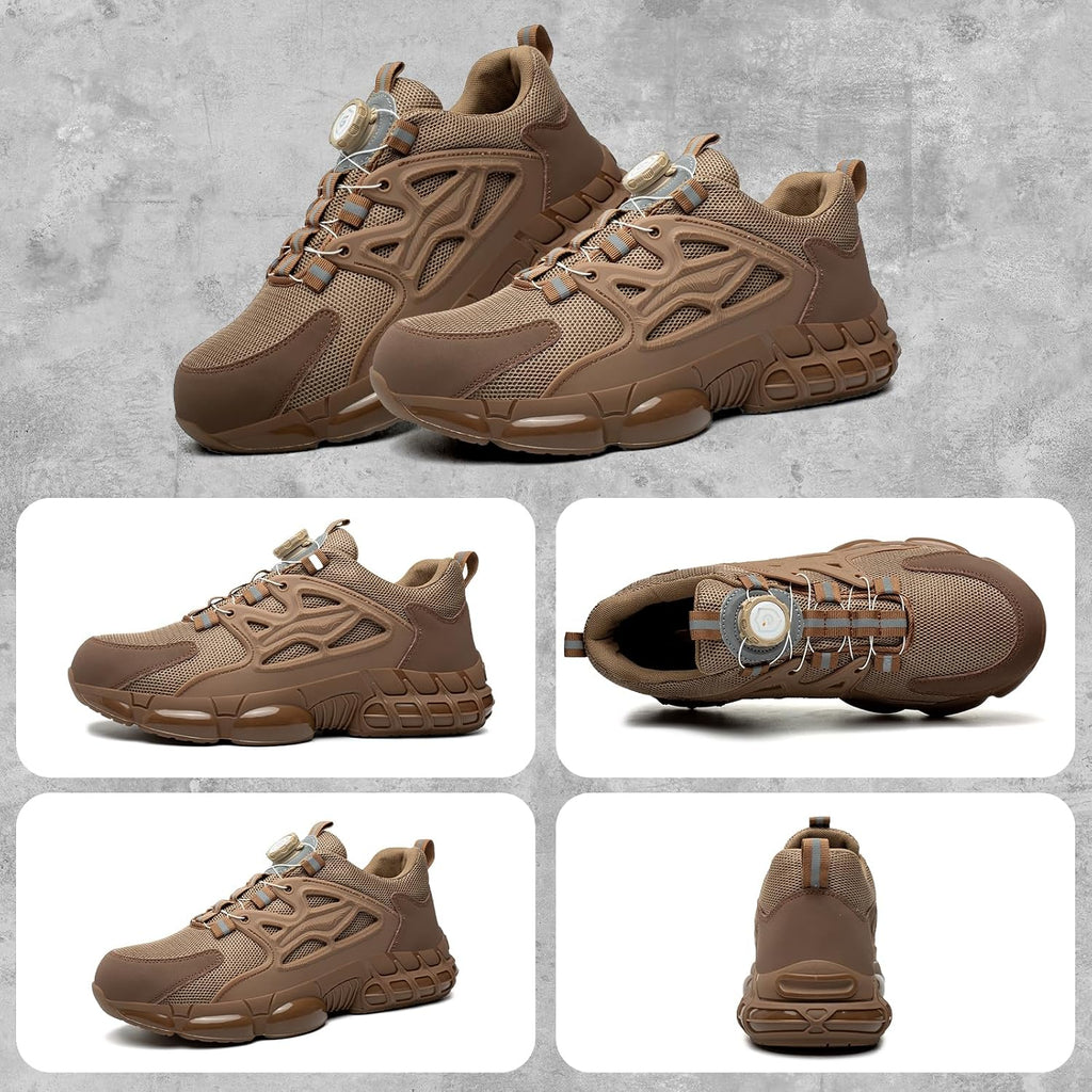 GemChve Steel Toe Safety Shoes with Quick-Dial Closure