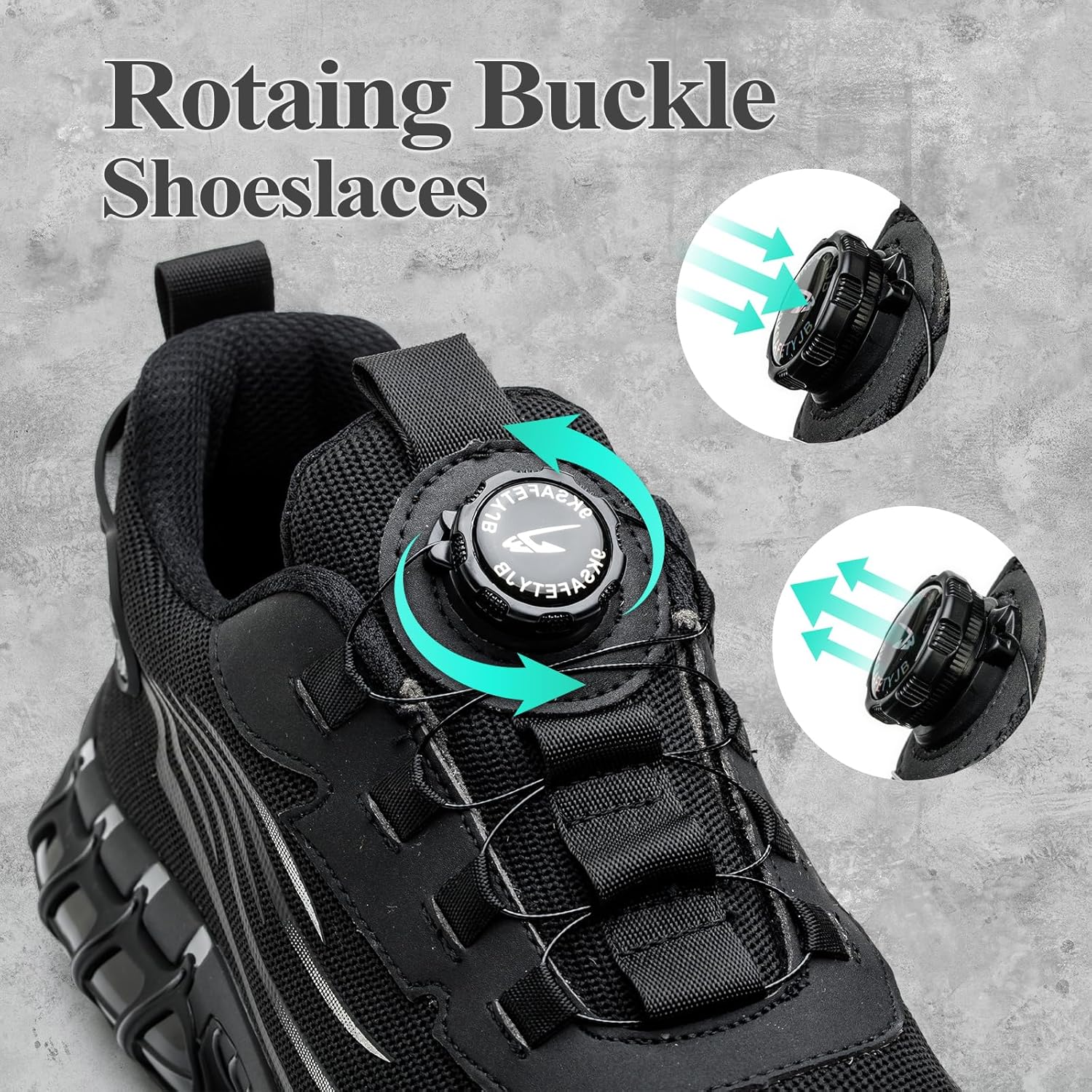 GemChve Steel Toe Safety Shoes with Quick-Dial Closure