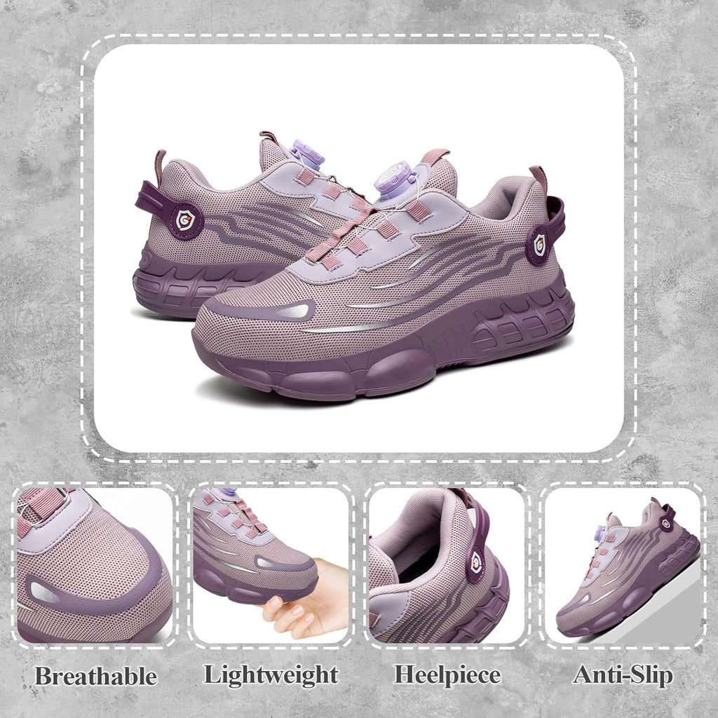 GemChve Steel Toe Safety Shoes with Quick-Dial Closure