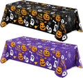AiryMotion Halloween Tablecloths, Black and Purple Set of 2