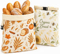 AiryMotion Printed Bread Bags with Beeswax Liners, Set of 2