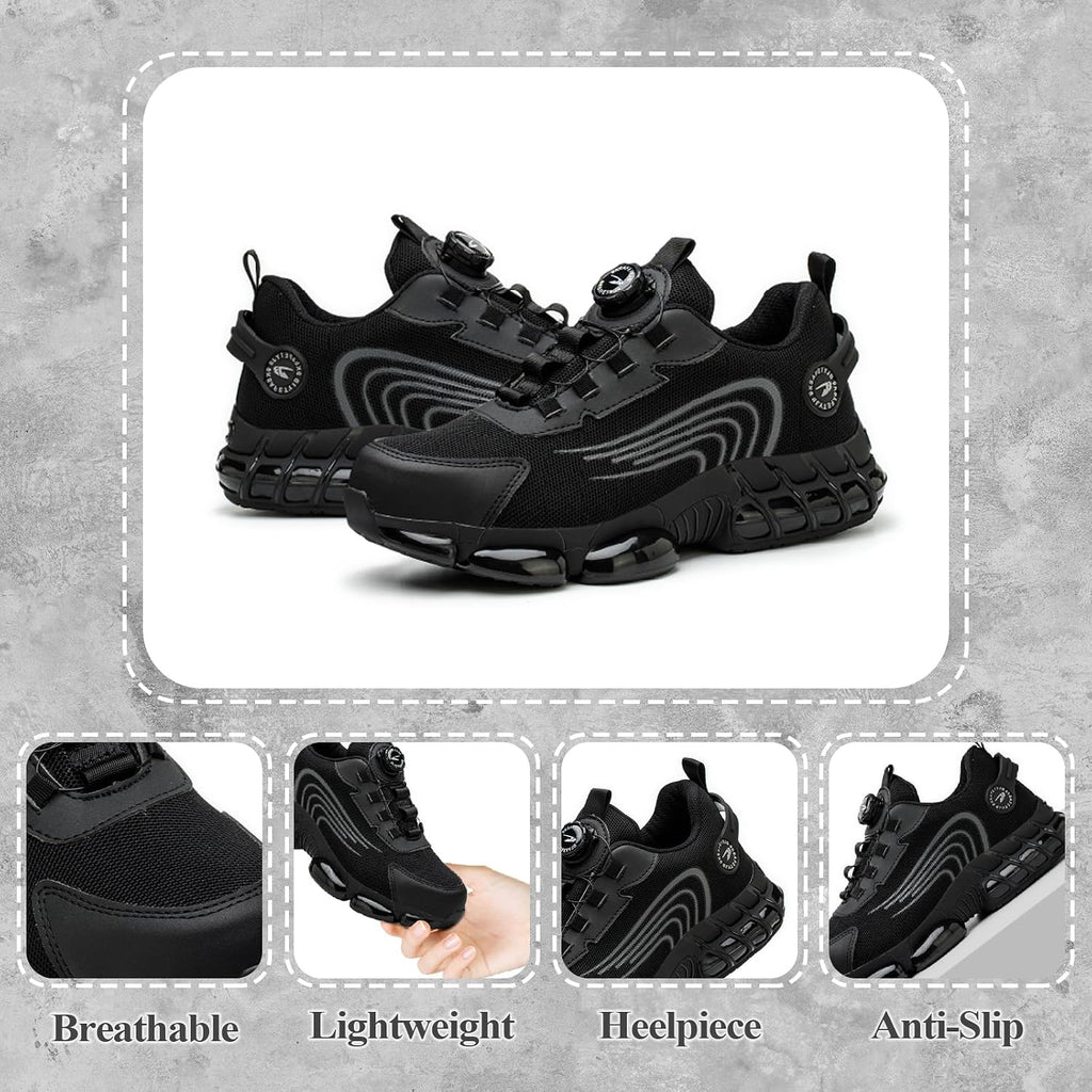 GemChve Steel Toe Safety Shoes with Quick-Dial Closure