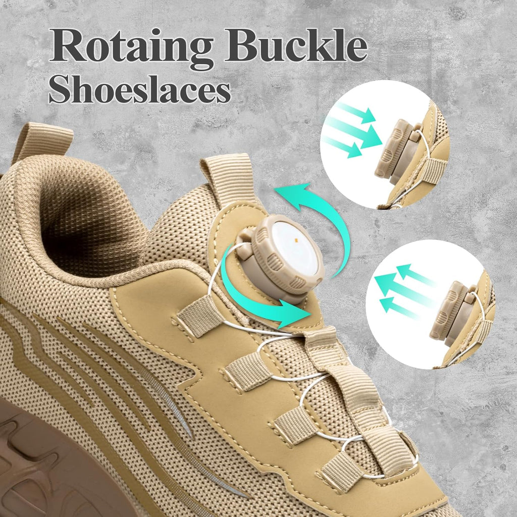 GemChve Steel Toe Safety Shoes with Quick-Dial Closure